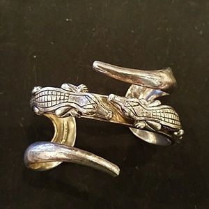 Kieselstein-Cord Diamond Eyes Sterling Silver Double Gator Cuff